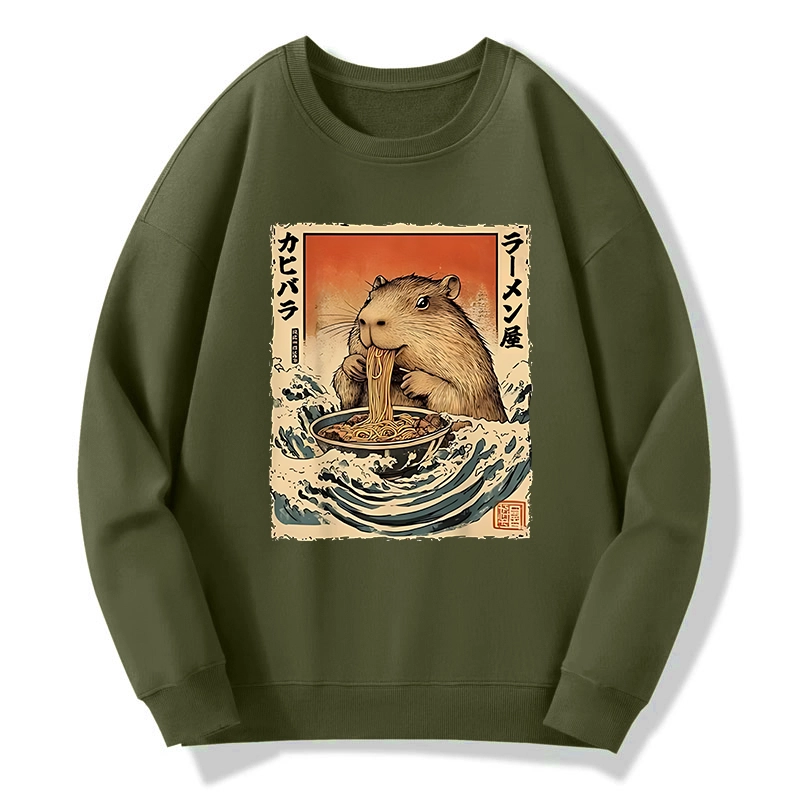 Tokyo-Tiger Hamster Eating Ramen Classic Sweatshirt