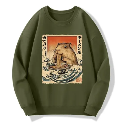 Tokyo-Tiger Hamster Eating Ramen Classic Sweatshirt