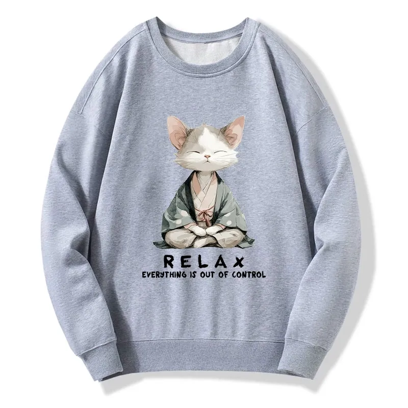 Tokyo-Tiger Zen Cat Relaxation，Everything's Out Of Control Classic Sweatshirt
