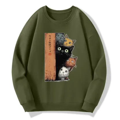 Tokyo-Tiger Five Cats Are Watching You Classic Sweatshirt