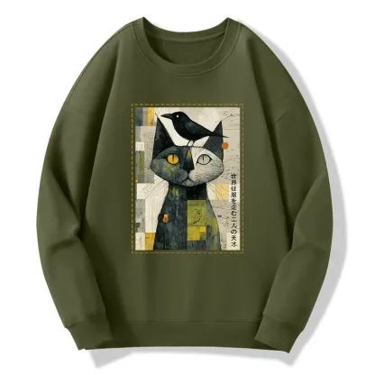 Tokyo-Tiger The Cat And The Crow Are Planning To Rule The World Classic Sweatshirt