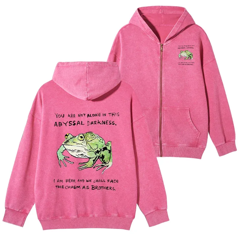Tokyo-Tiger Support Your Frog Friends Washed Zip Hoodie