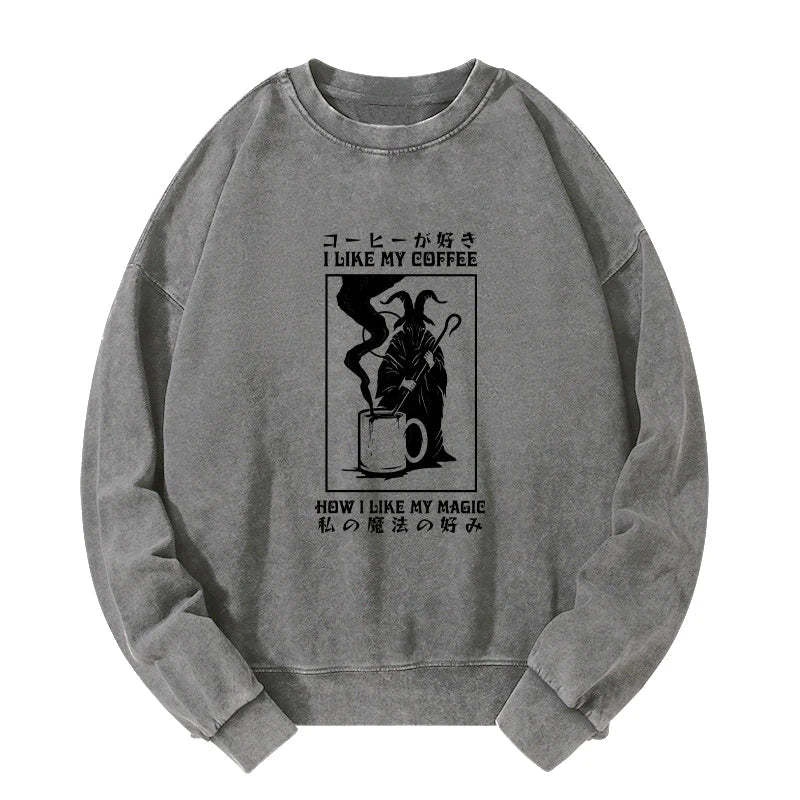 Tokyo-Tiger I Like My Coffee Washed Sweatshirt