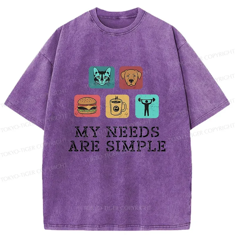 Tokyo-Tiger My Needs Are Simple Washed T-Shirt