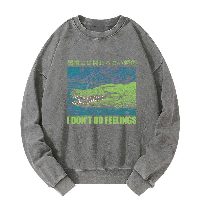 Tokyo-Tiger An Emotionless Crocodile Washed Sweatshirt