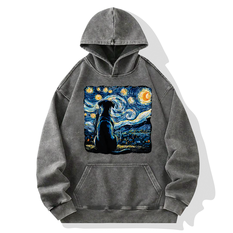 Tokyo-Tiger Starry Night Dog Washed Hoodie