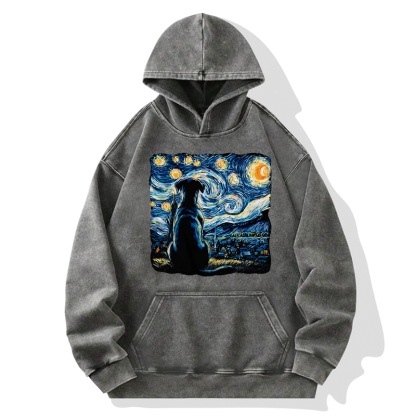Tokyo-Tiger Starry Night Dog Washed Hoodie