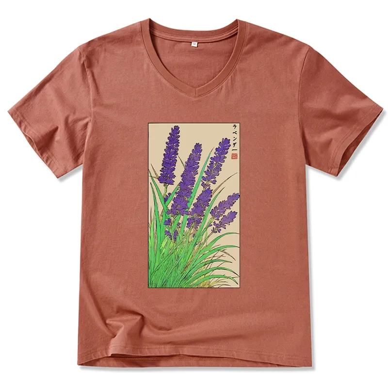 Tokyo-Tiger Japanese Lavender V-Neck Classic T-Shirt