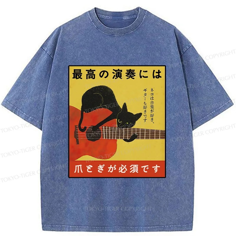 Tokyo-Tiger Cat Need To Sharpen Their Claws Washed T-Shirt