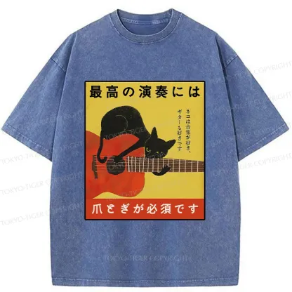 Tokyo-Tiger Cat Need To Sharpen Their Claws Washed T-Shirt