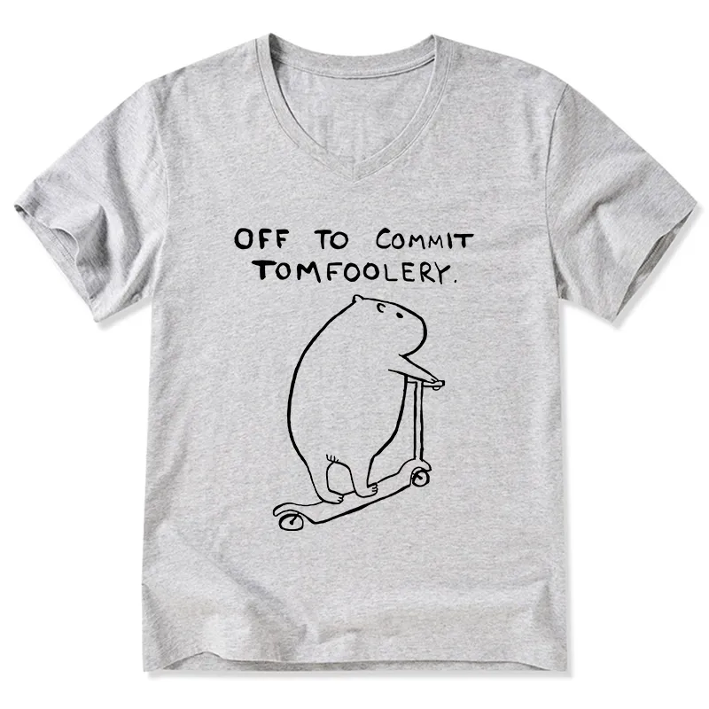 Tokyo-Tiger Capybara Is Ready To Do Something Bad V-Neck Classic T-Shirt