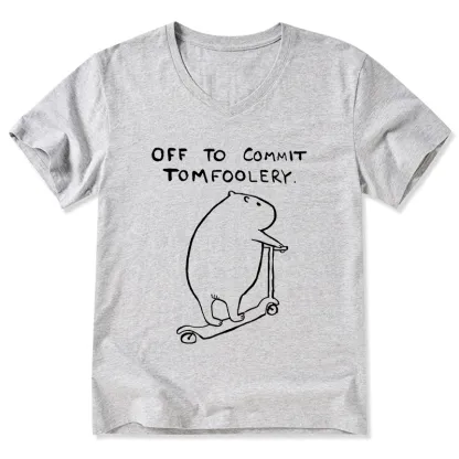 Tokyo-Tiger Capybara Is Ready To Do Something Bad V-Neck Classic T-Shirt