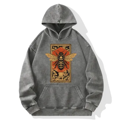 Tokyo-Tiger Japanese Bee Art Washed Hoodie