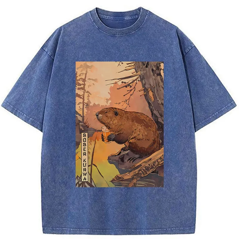 Tokyo-Tiger Beaver By The River Washed T-Shirt
