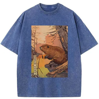 Tokyo-Tiger Beaver By The River Washed T-Shirt