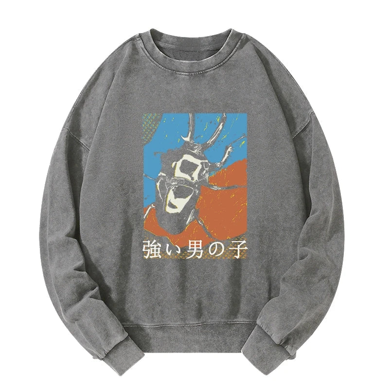 Tokyo-Tiger Strong Beetle Japanese Washed Sweatshirt