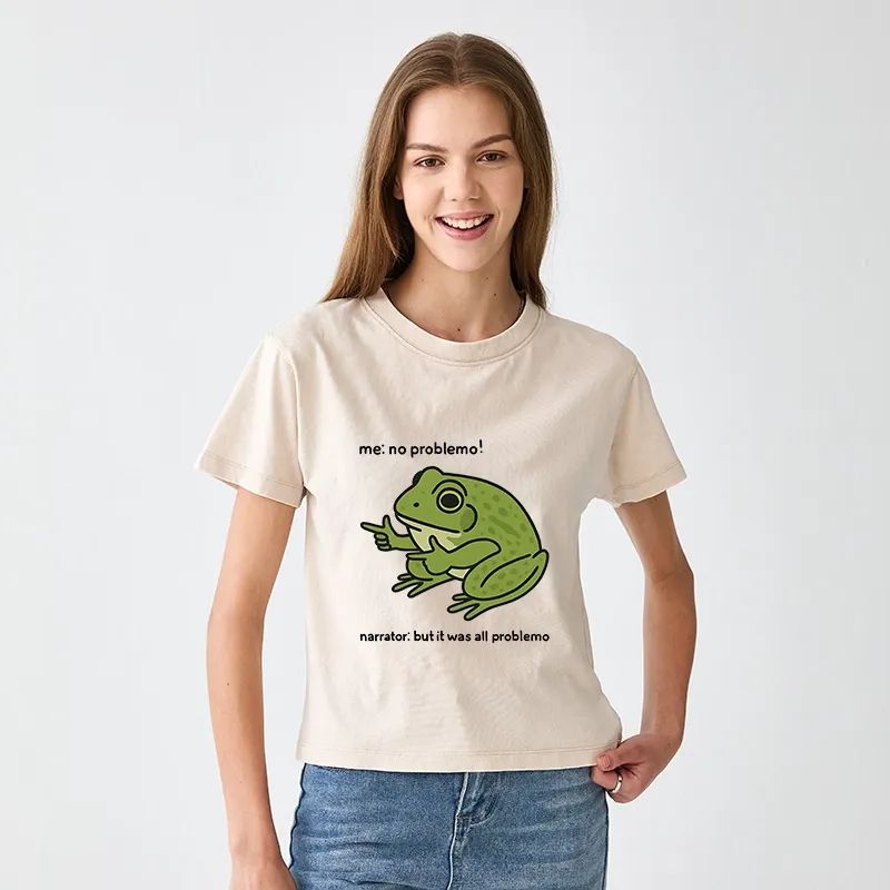 Tokyo-Tiger Stupid Frog Meme Women's Washed T-shirt