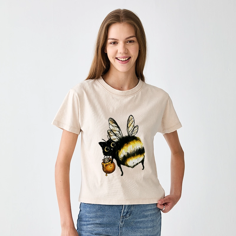 Tokyo-Tiger Cute Catbee Butt Women's Washed T-shirt
