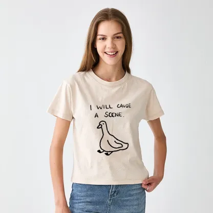 Tokyo-Tiger Stupid Goose Funny Japan Retro Women's Washed T-shirt