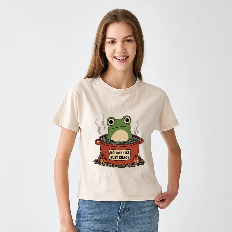 Tokyo-Tiger Frog：No Worries，Just Chaos Women's Washed T-shirt