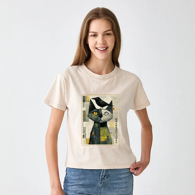 Tokyo-Tiger The Cat And The Crow Are Planning To Rule The World Women's Washed T-shirt