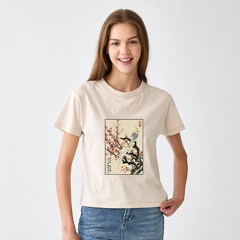 Tokyo-Tiger Whispers of Silent Blossoms Women's Washed T-shirt
