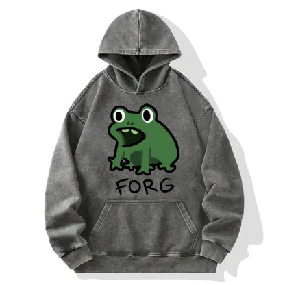 Tokyo-Tiger Funny Forg Japan Washed Hoodie