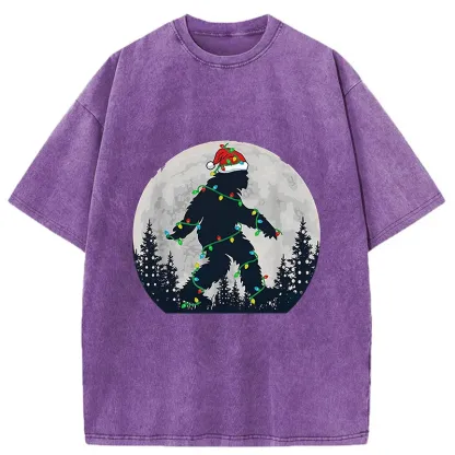 Tokyo-Tiger Bigfoot At Christmas Washed T-Shirt
