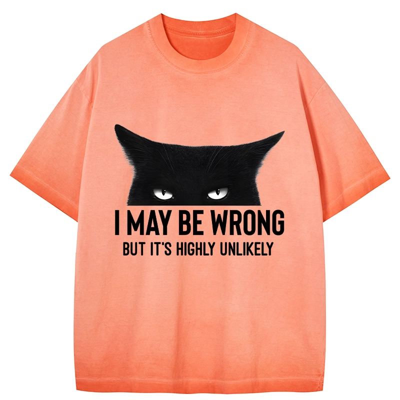 Tokyo-Tiger Cat Can Do No Wrong Gradient Washed T-Shirt