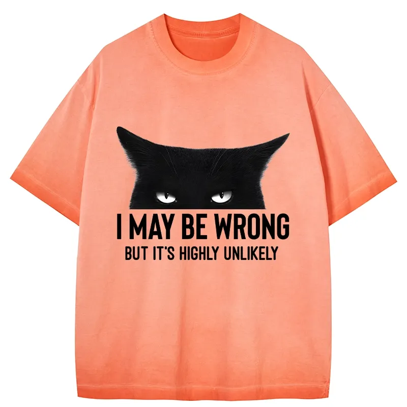 Tokyo-Tiger Cat Can Do No Wrong Gradient Washed T-Shirt