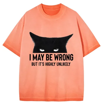Tokyo-Tiger Cat Can Do No Wrong Gradient Washed T-Shirt