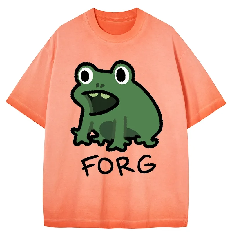 Tokyo-Tiger Funny Forg Japan Gradient Washed T-Shirt