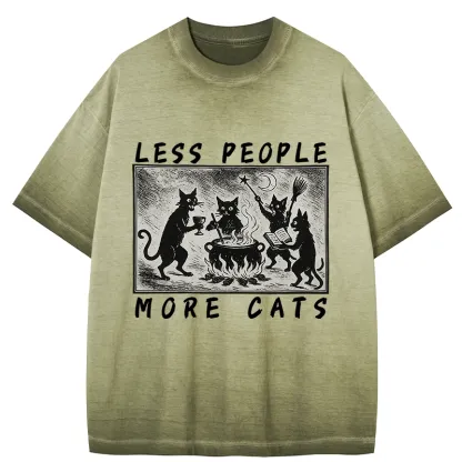 Tokyo-Tiger Cat Sacrifice Ceremony Gradient Washed T-Shirt