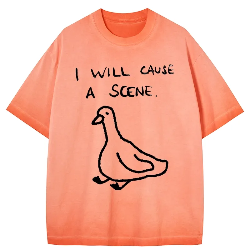 Tokyo-Tiger Stupid Goose Funny Japan Retro Gradient Washed T-Shirt