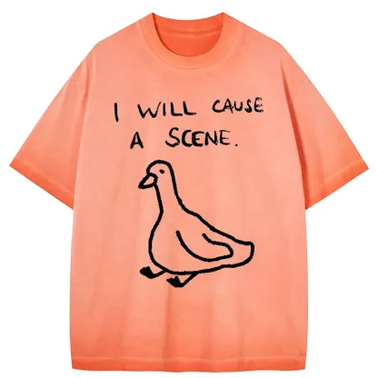 Tokyo-Tiger Stupid Goose Funny Japan Retro Gradient Washed T-Shirt