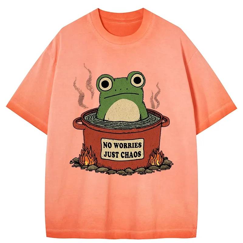 Tokyo-Tiger Frog：No Worries，Just Chaos Gradient Washed T-Shirt