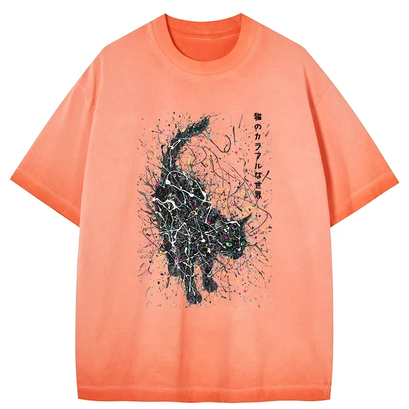 Tokyo-Tiger In The Spectrum Of Cats Gradient Washed T-Shirt