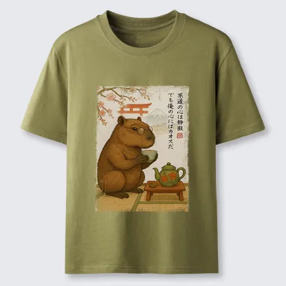Tokyo-Tiger Tea Time With a Capybara Classic T-Shirt