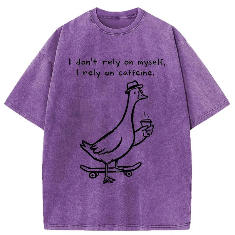 Tokyo-Tiger Goose Depends On Coffee Washed T-Shirt