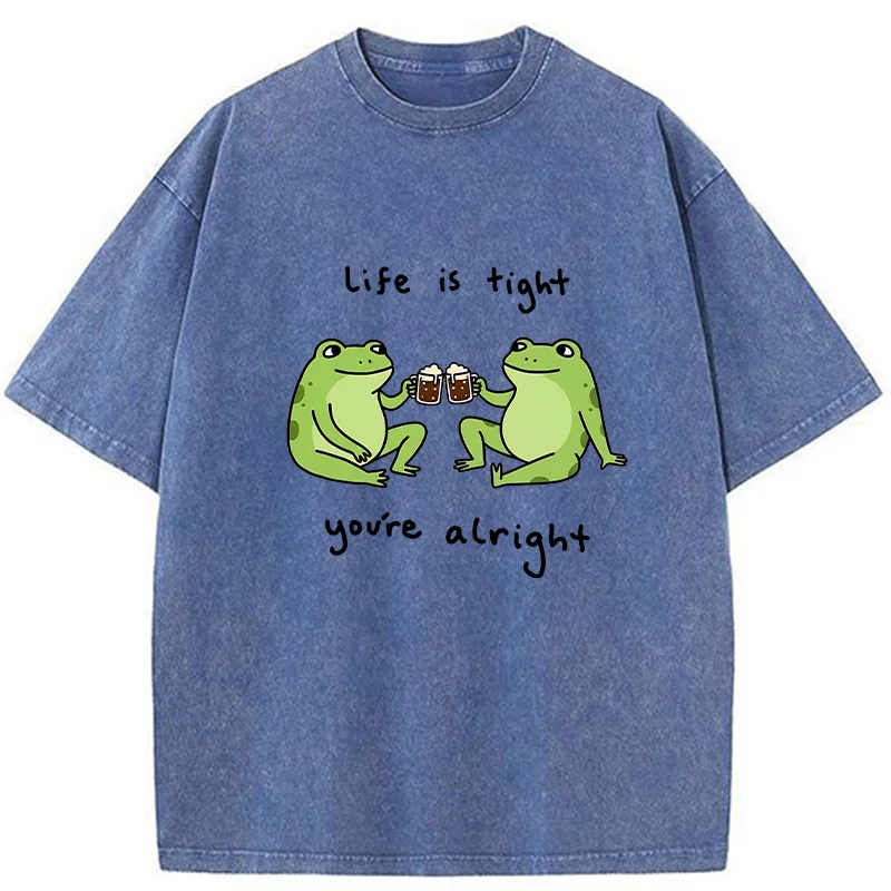 Tokyo-Tiger Frog's Happy Life Washed T-Shirt