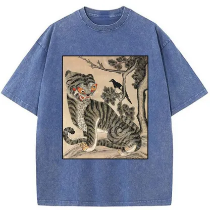 Tokyo-Tiger Tiger And Magpie Washed T-Shirt
