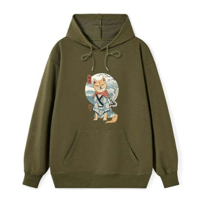 Tokyo-Tiger Samurai Shiba Dog Japanese Classic Hoodie