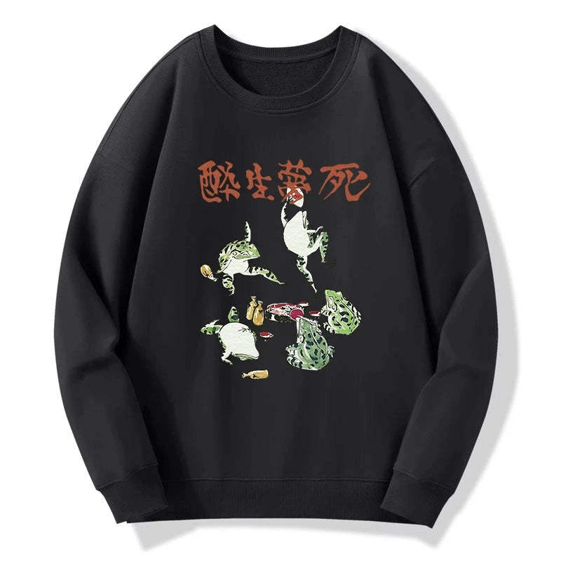 Tokyo-Tiger Japanese Frog Osake Kanji Sweatshirt