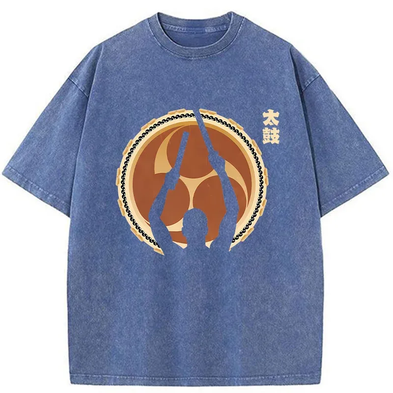 Tokyo-Tiger Japanese Drums Washed T-Shirt