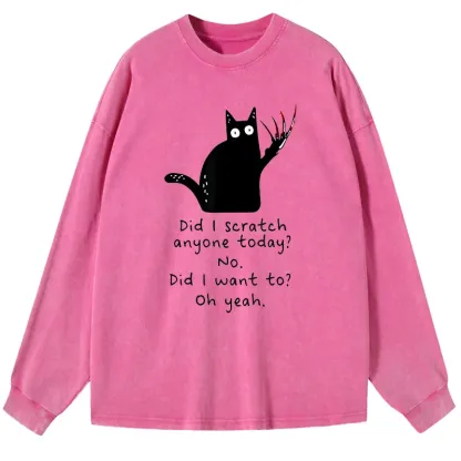 Tokyo-Tiger Cats With Sharp Claws Washed Long Sleeve T-Shirt