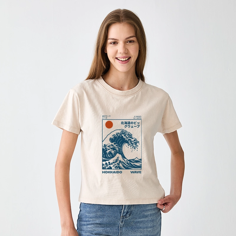 Tokyo-Tiger Hokkaido Wave Japan Women's Washed T-shirt