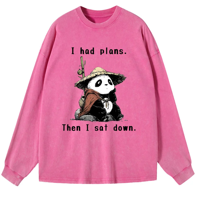 Tokyo-Tiger The Maybe Later Panda Washed Long Sleeve T-Shirt