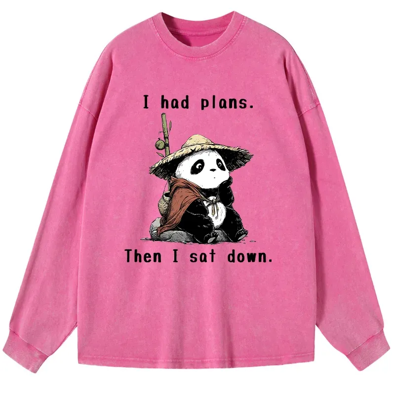 Tokyo-Tiger The Maybe Later Panda Washed Long Sleeve T-Shirt