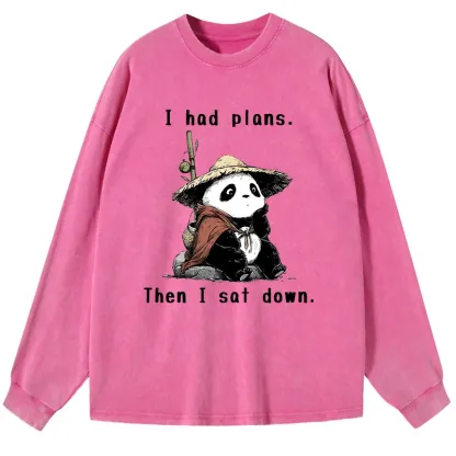 Tokyo-Tiger The Maybe Later Panda Washed Long Sleeve T-Shirt