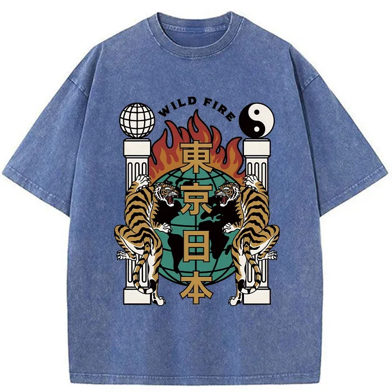 Tokyo-Tiger Terrifying TokyoTiger Washed T-Shirt